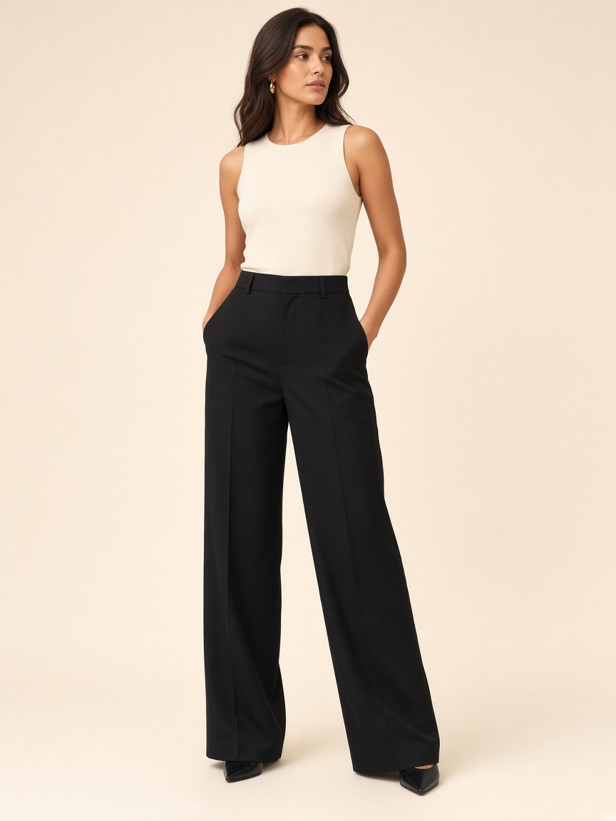 Calça wide leg preta