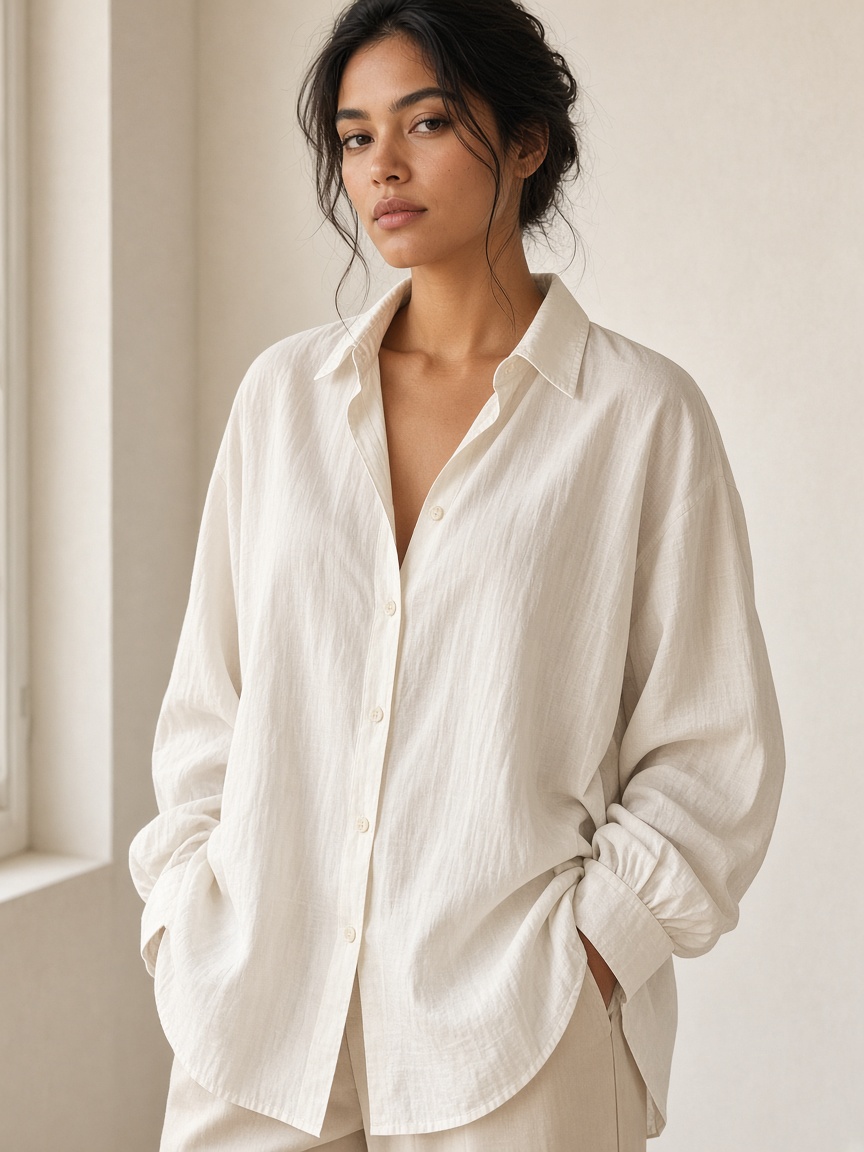 Camisa oversized off-white